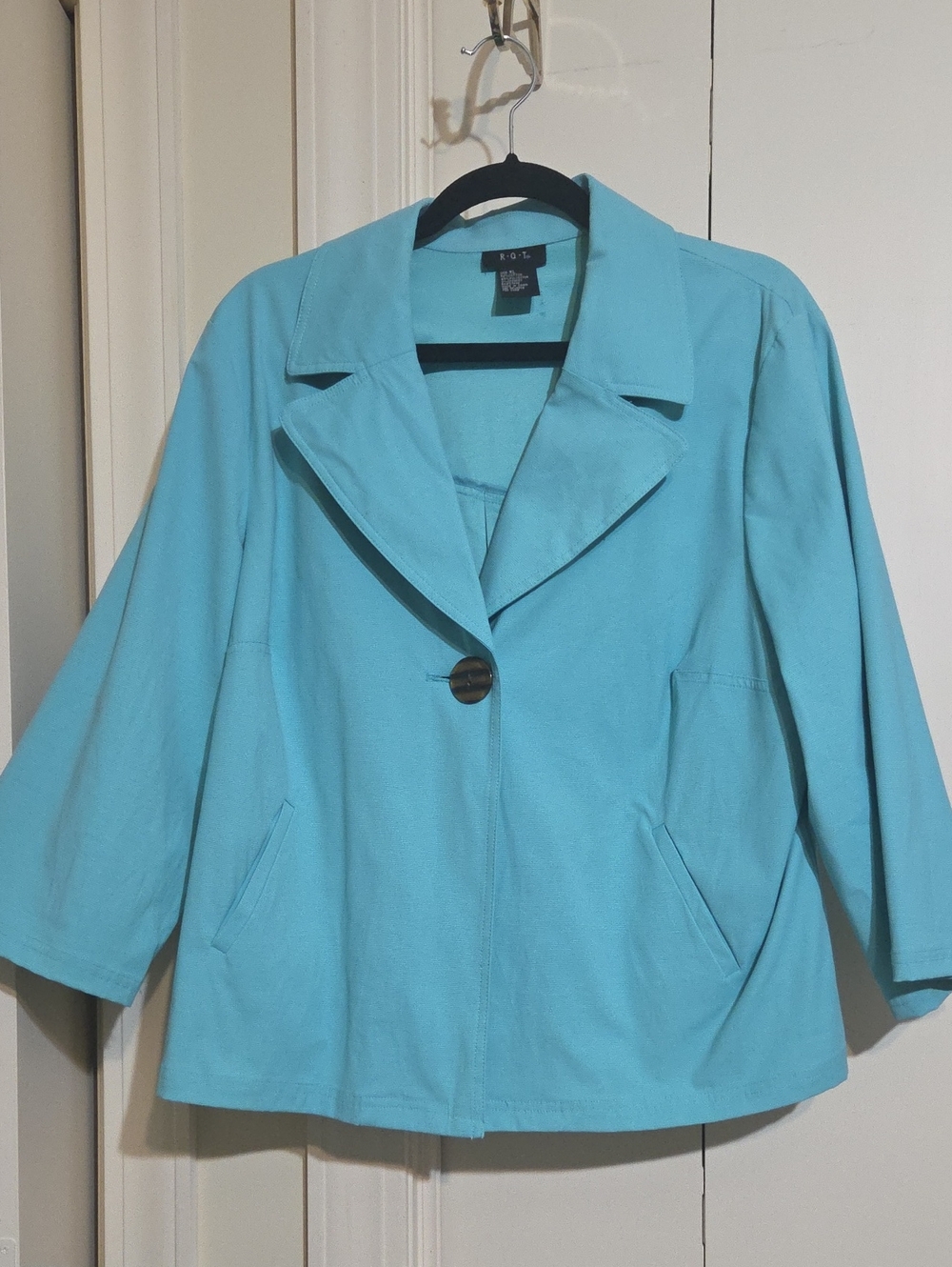 RQT Aqua Single-Button Notched Blazer